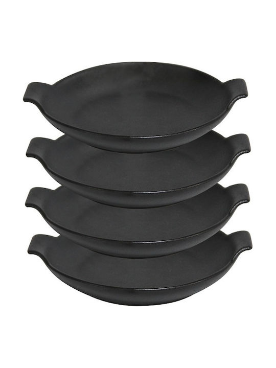 Raki Black Ceramic Serving Platter Black