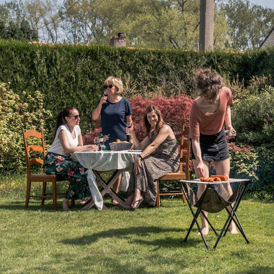 Grătar Pliabil Designnest Pliabil Pentru Foc Bbq + Foc De Tabără Negru