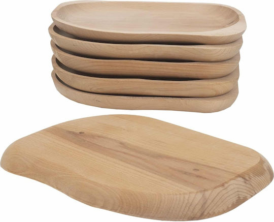 Piațelă De Servire Ovală Din Lemn Bej 30x24cm 6 Bucăți Piațelă De Servire Ovală Din Lemn Bej 30x24cm 6 Bucăți