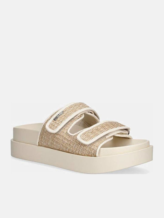 Damen Beigen Flatforms Sandalen