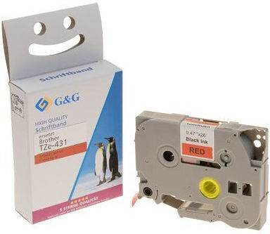 G&G Label Maker Tape in Red Colour Compatible with Dymo Rhino/IND