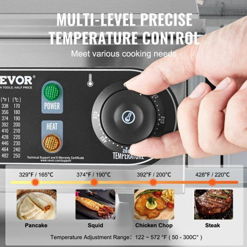 Vevor Ηλεκτρικό Πλατώ Ψησίματος 2.8kW με Λεία Πλάκα