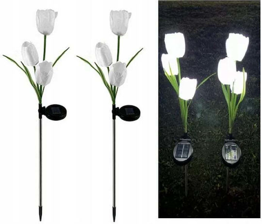 Комплект от 2 Соларни Градински Лампи Тип Лале 30 См 30 Лм Бяла Светлина Екологични