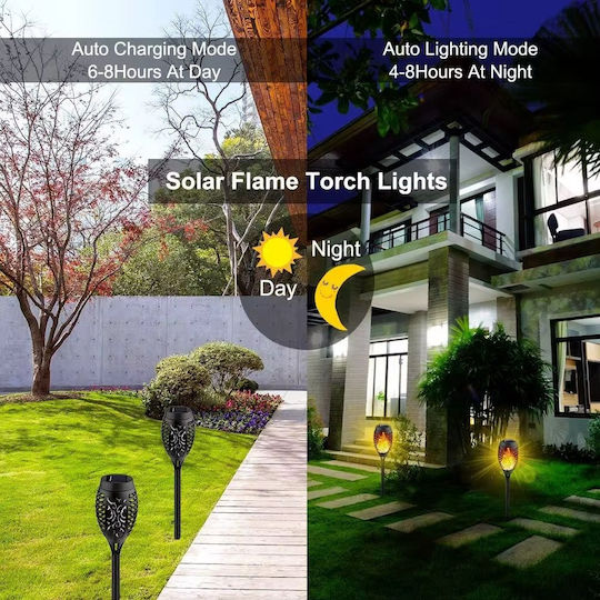 Solar Torch Lamp Flame Effect Realistic Light 61 Cm Length