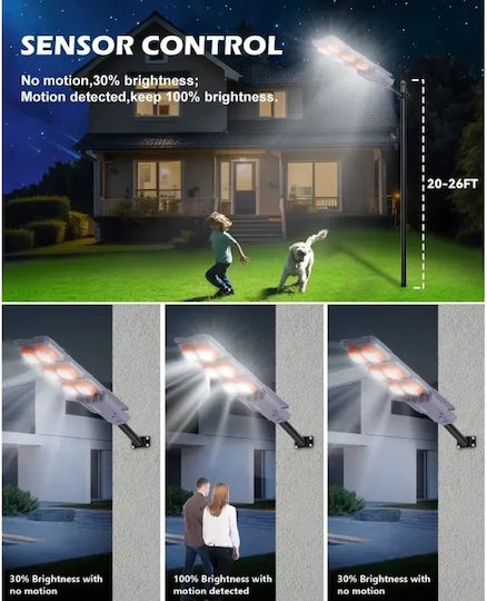 Издръжлива Led Соларна Улична Лампа Метална Скоба 600 W Автоматично Управление Ip65