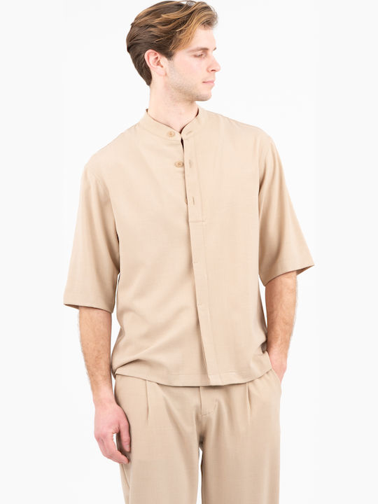 Μακρυμάνικo Overshirt Morrone Beige 300-26-MORRONE