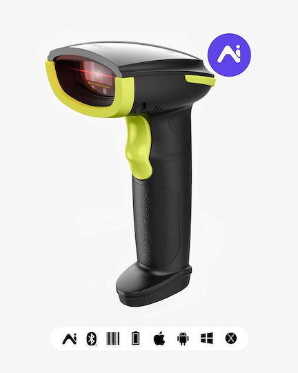 Inateck Scanner Χειρός Ασύρματο με Δυνατότητα Ανάγνωσης 2D και QR Barcodes