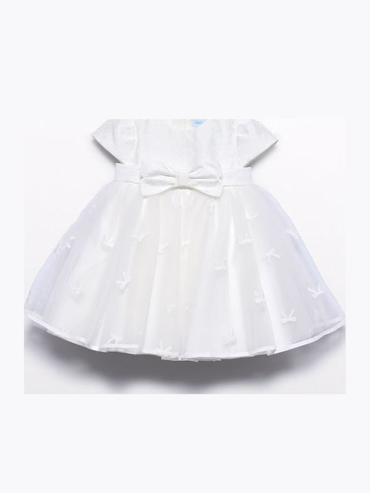 Mädchenkleid Kurzärmelig Tüll Beige