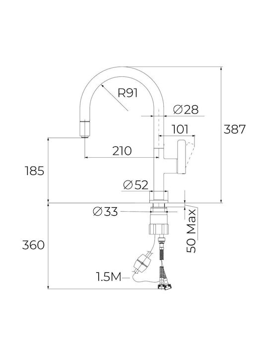 Teka Kitchen Faucet Counter Silver