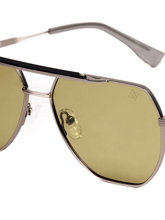 AV Sunglasses Jett Unisex Sunglasses with Gray Metallic Frame and Polarized Lens 131-Olive