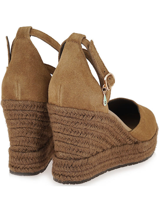 Women's Platforms in Tabac Brown Espadrille Style