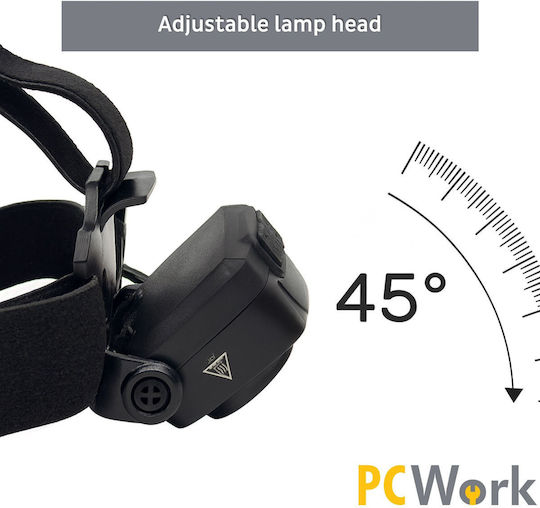 Pcwork Rechargeable LED Head Flashlight with Maximum Brightness 200lm