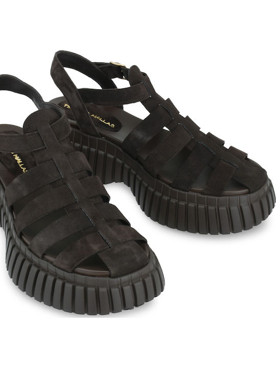 Γυναικεία Σανδάλια Flatforms Καφέ
