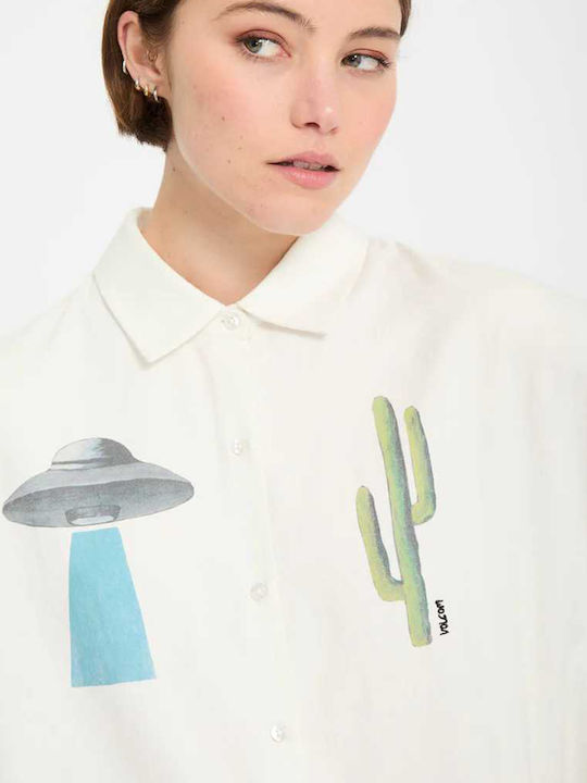 Shirt Long Sleeve Women's Shirt Cream