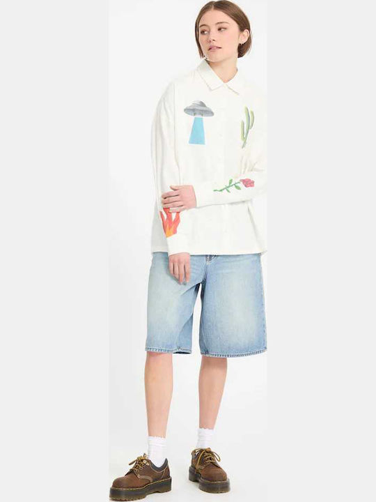 Shirt Long Sleeve Women's Shirt Cream