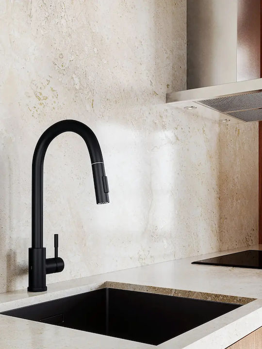 Globalo Berg Küchenarmatur Zähler mit Abnehmbare Dusche Schwarze