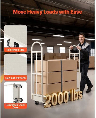 Vevor Transport Trolley for Load up to 900kg in Gray Color