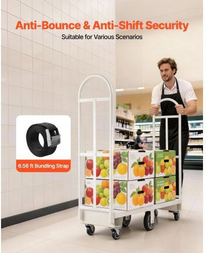 Vevor Transport Trolley for Load up to 900kg in Gray Color