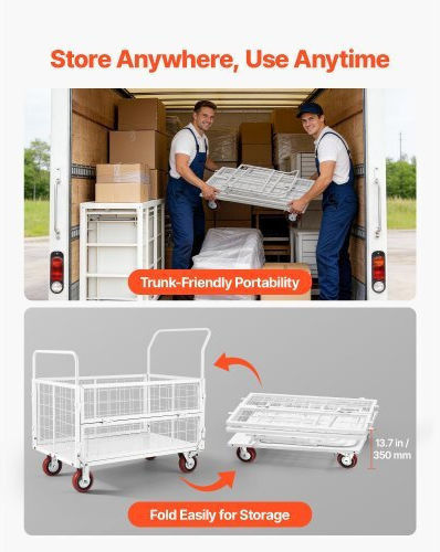 Vevor Collapsible Platform Trolley for Load up to 907kg in Gray Colour