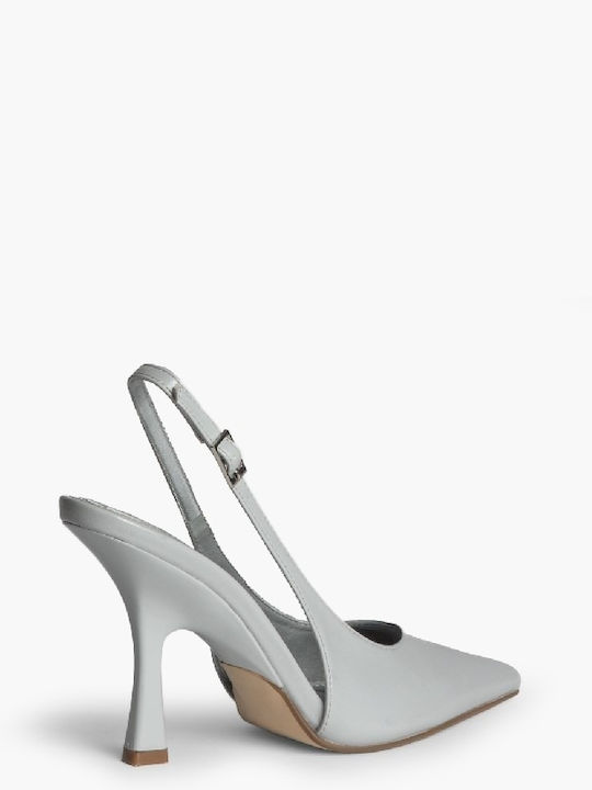 Leder Pumps mit Hohem Absatz Hellblaue M6225