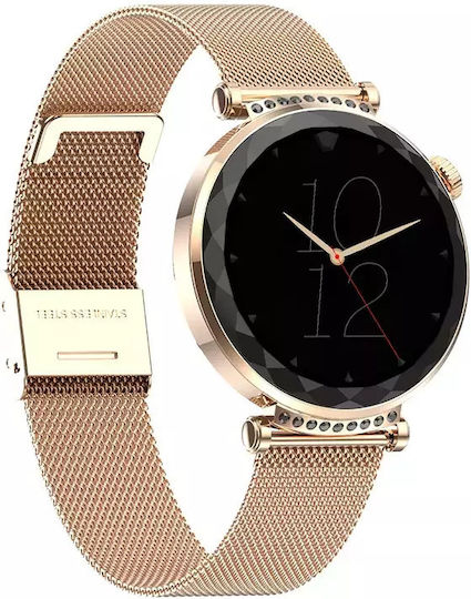 MaxCom FW73 Edelstahl Smartwatch mit EKG (Onyx Gold)