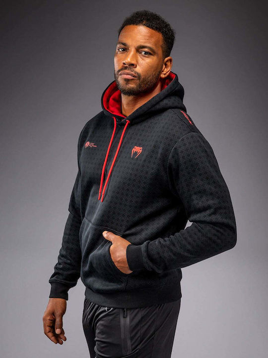 Sweatshirt with Hood Black/red