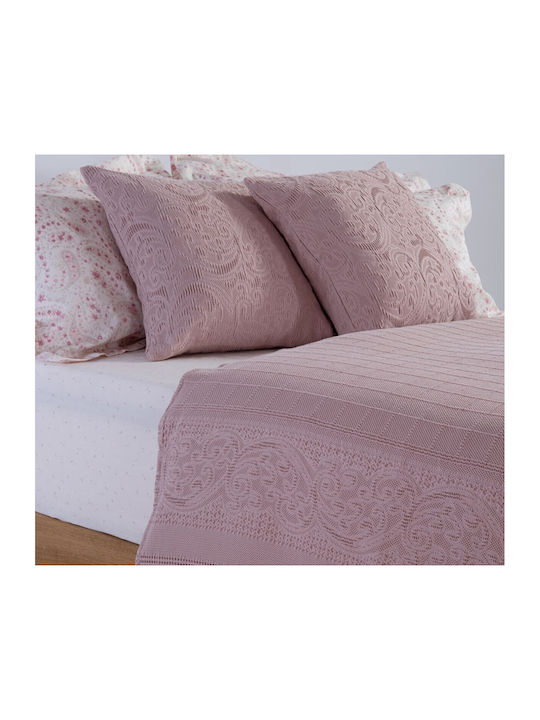 Nef-Nef Homeware Mirelle Pique Double Blanket 230x250cm Purple