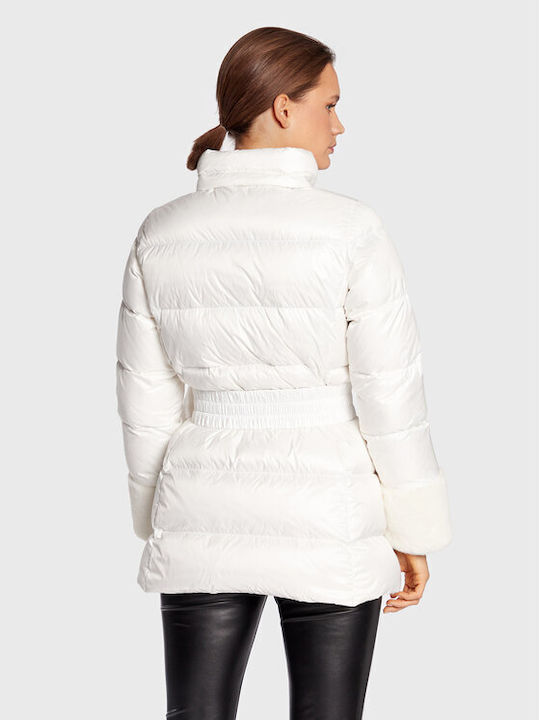Langes Damenjacke für Winter Weiß