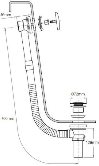 CGS Brass Valve with Overflow Silver