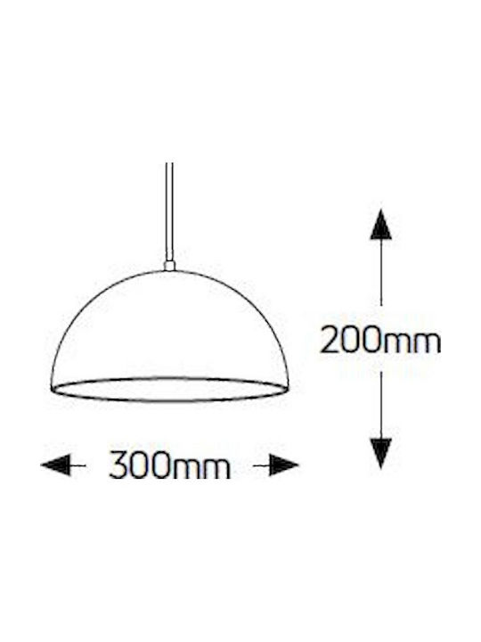Geyer Pendant Light Rose Gold Bell with Socket E27 30cm