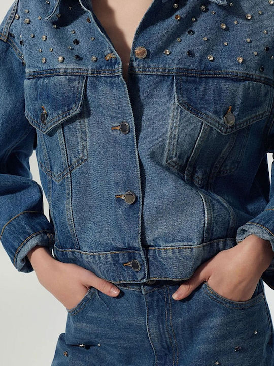 Γυναικείο Τζιν Μπουφάν Μπλε Denim