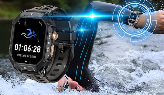 Cubot X1 Aluminium Smartwatch mit Herzfrequenzsensoren Schwarz