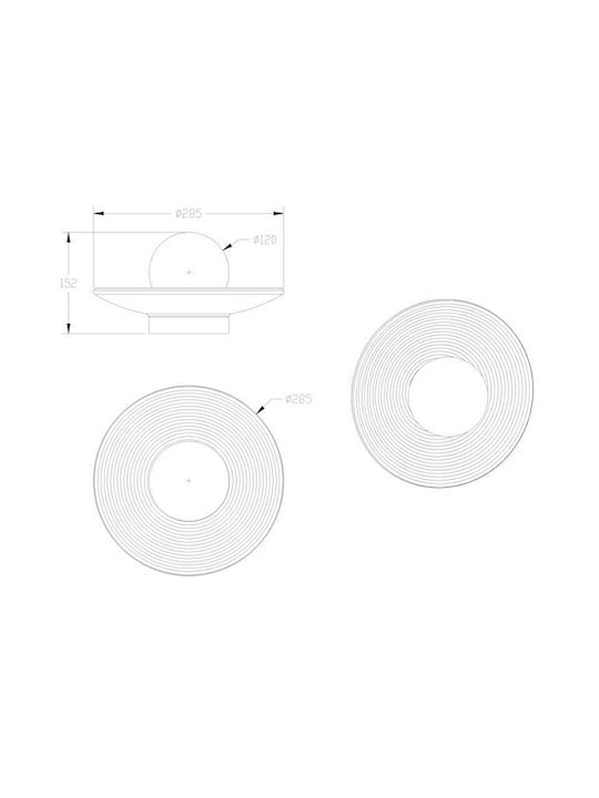 Sun Light Lamp Wall with Socket E27 28.5cm