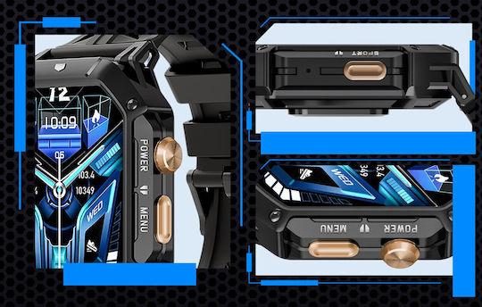 Cubot X1 Aluminium Smartwatch mit Herzfrequenzsensoren Schwarz
