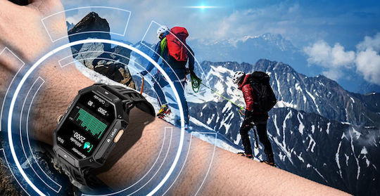 Cubot X1 Aluminium Smartwatch mit Herzfrequenzsensoren Schwarz