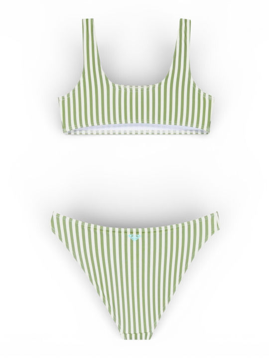 Roxy Bico Active Rg Kids Swimwear Bikini Green