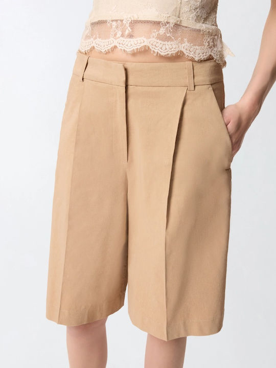 Women's Linen Bermuda Beige