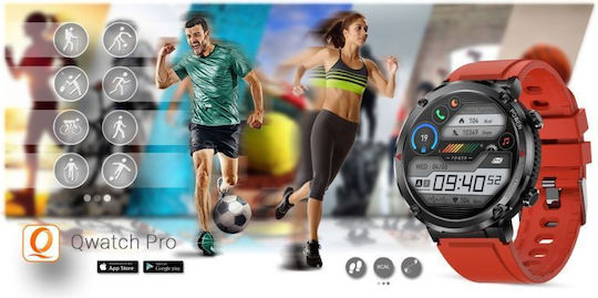 Ceas Inteligent Gravity Pentru Bărbați Smartwatch Gravity Gt21-6 Bk Rd Bk