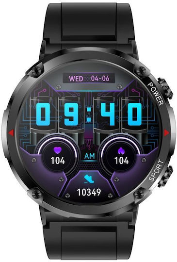 Ceas Inteligent Gravity Pentru Bărbați Smartwatch Gravity Gt21-6 Bk Rd Bk