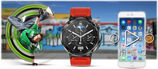 Ceas Inteligent Gravity Pentru Bărbați Smartwatch Gravity Gt21-6 Bk Rd Bk