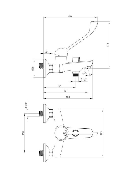 Deante Thermostatic Shower Mixing Faucet Complete Set