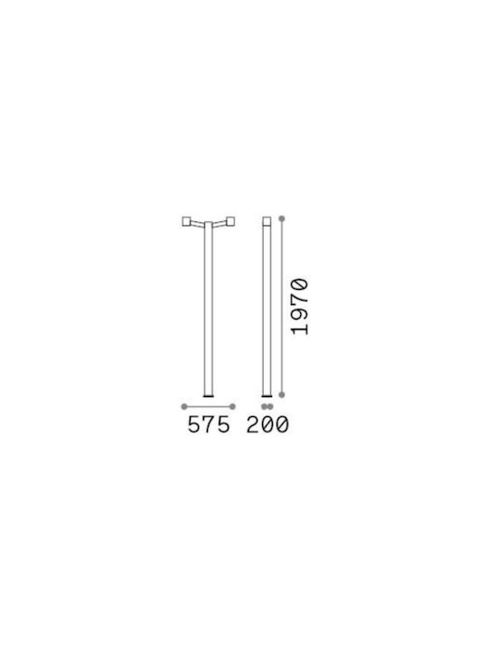 Ideal Lux Outdoor Floor Post Lamp 42W IP44 For E27 Socket Brown