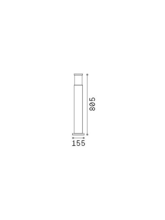 Ideal Lux Outdoor Floor Lamp Small Post 15W IP65 for E27 Black