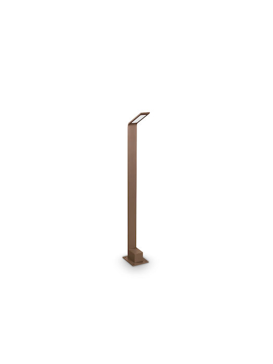 Ideal Lux Outdoor Floor Lamp Small Post LED 6.5W with Warm White Light IP54 Brown