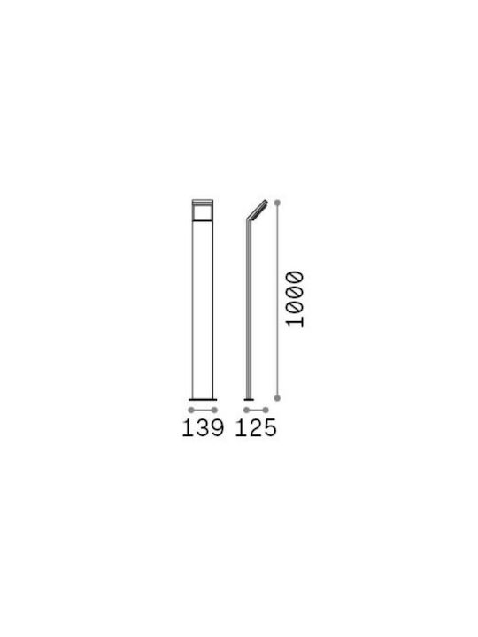 Ideal Lux Outdoor Floor Lamp Small Post LED 9W with Natural White Light IP54 Gray