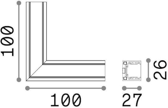 Ideal Lux Track Connector for Lighting Fixtures Black 257990