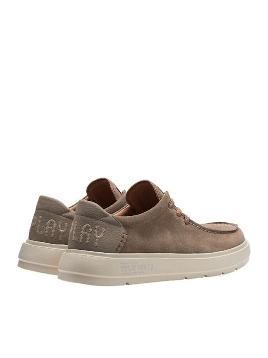 Alcyon Alcyon Suede Ανδρικά Loafers σε Μπεζ Χρώμα