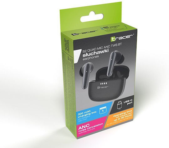 Tracer S2 In Ear Безжични Слушалки с Калъф за Зареждане Черни