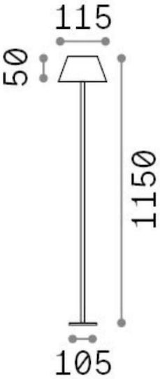 Ideal Lux Pt LED Floor Lamp H115xW14cm. with Warm White Light 230lm Brown