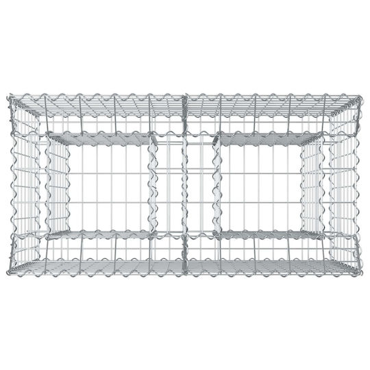 vidaXL Gabion Box Pentru Gard De Grădină Din Oțel 100x50x80cm Argintiu